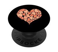 A Heart of Hearts Design Romantique Pastel Peach Shades PopSockets PopGrip Adhésif