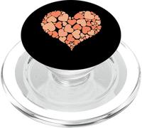 A Heart of Hearts Design Romantique Pastel Peach Shades PopSockets PopGrip pour MagSafe