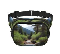 a Hiking Trails Sac banane carré double couche avec sangle réglable pour activités de plein air, noir, taille unique, Noir , Taille unique