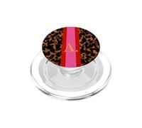 A Initial - Rayures Roses et Rouges sur écaille de Tortue PopSockets PopGrip pour MagSafe