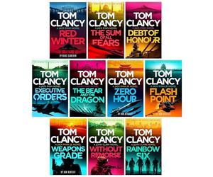 A Jack Ryan, JR & John Clark Novels by Tom Clancy 10 Books Collection Set (Red Winter, The Sum of All Fears, Debt of Honor, Executive Orders, The Bear and the Dragon, Zero Hour & Four More...)