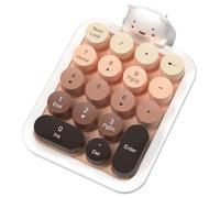 A.JAZZ AF18 Clavier numérique sans Fil,Mini-pavé numérique Portable 2,4GHz,18 Touches compactes&Coque en Silicone Amovible Motif Ours,Ergonomique pour Ordinateur Portable/PC/Bureau-Marron dégradé