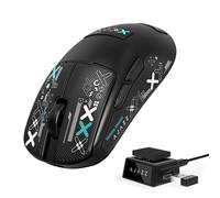 A.JAZZ AJ159V2MC Souris Gaming sans Fil Tri-Mode BT/2.4G/Filaire Type-C, Capteur PixArt 3311 24,000 DPI, Ultra-Légère 54 g, Batterie Remplaçable, Grip Tape, PC/Mac/Portable -Noir