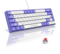 A.JAZZ AK680 Clavier de Jeu mécanique Filaire à 65% avec échange à Chaud,68 Touches Portables Anti-ghosting,éclairage Arc-en-Ciel programmable,Sandwich EVA,Ergonomique,Interrupteur Rouge-Violet