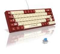 A.JAZZ AK680 Clavier de jeu mécanique filaire à 65% avec échange à chaud,68 touches portables anti-ghosting,éclairage arc-en-ciel programmable,sandwich EVA,ergonomique,interrupteur rouge,MAC/WIN-Rouge