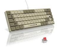 A.JAZZ AK680 Clavier de Jeu mécanique Filaire à 65% avec échange à Chaud,68 Touches Portables Anti-ghosting,éclairage Arc-en-Ciel programmable,Sandwich EVA,Ergonomique,Interrupteur Rouge，Mac/Win-Gris