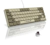 A.JAZZ AK680 Clavier de jeu mécanique filaire à 65% avec échange à chaud,68 touches portables anti-ghosting,éclairage arc-en-ciel programmable,sandwich EVA,ergonomique,interrupteur marron,MAC/WIN-Gris