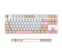 A.JAZZ AK871 Clavier de Jeu sans Fil 75%, Bluetooth/2,4 GHz Double Modes, TKL 80% Clavier Mécanique avec Interrupteur Bleu Tactile Hot-Swappable, Compact 87 Touches, No Backlit pour Win/Mac - Blanc