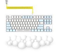 A.JAZZ AK873-75% Clavier de Jeu Filaire-TKL 80% Blue Switch Hot Swappable Mechanical Keyboard & Câble USB C Spiralé & Repose-Poignet-RGB LED Compact 87 Keys-Couvercle Magnétique Amovible pour PC/Mac