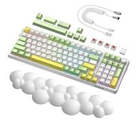A.JAZZ AK992 99Keys HotSwappable, Bluetooth 5.0/2.4G/filaire, rétroéclairage RVB, clavier mécanique de jeu PC, repose-poignet 3 en 1, câble C spiralé, interrupteur linéaire personnalisé, touches PBT