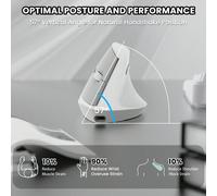 *A.JAZZ I300 Souris sans fil rechargeable Bluetooth et 2,4 G, conception verticale ergonomique, souris optique pour ordinateur, 800/1200/1600 DPI, clics silencieux, poids léger de 84 g pour ordinateur