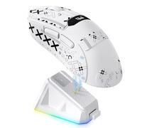 A.JAZZ x Magic-Refiner R1 Souris Gaming avec Station de Recharge Magnétique, Capteur PixArt PAW3311, BT/2,4G sans Fil/Filaire avec Écran, 25000 DPI pour Bureau et Gamers