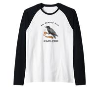 À Jersey, on Dit Que Caw-Fee Gothic Raven Halloween est drôle Manche Raglan