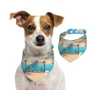 A Joyful Holiday by The Seaside Bandana pour chiens de petite, moyenne et grande taille, foulard triangle pour fille ou garçon