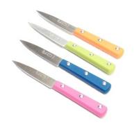 A.K TRADING Couteau de Cuisine LA Fourmi ABS Couleur Rose/Bleu/Orange/Vert Office INOX 1/2 Soie 10 CM Code 2956