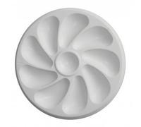 A.K TRADING Lot de 4 Assiette HUITRE POLYPRO Blanche 9 Places Code 9531