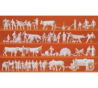 À la campagne, 52 figurines et 50 animaux à peindre - PREISER 16354 - HO 1/87