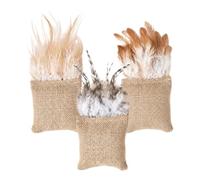 à l'à chat 3 pièces en lin naturel avec grelot, accessoires pour animaux