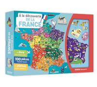 Auzou – Coffret À la découverte de la France – Livre, 100 pièces magnétiques, plateau aimanté