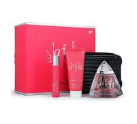 A la folie Coffret de parfum pour femme (Eau de Parfum 100 ml, un Lait pour le Corps Parfumé 90 ml, et un vaporisateur de Voyage 20 ml + sac bandoulière Mauboussin parfums) Note de tête : accord champ