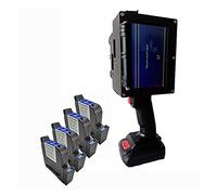 À la main TIJ Impression Machine Imprimer Hauteur 50mm Date de variable Numéro de série Logo Portable Imprimante à jet d'accès à poche Portable(1SET with 4BLACK INK)