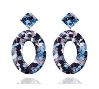 À la mode coloré acrylique élégant dames boucles d'oreilles goutte géométrique grandes perles boucles d'oreilles pour femmes cadeaux bijoux de modeMode Traitement