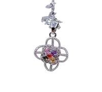 à la Mode et Beau Collier de Fleurs colorées Classique rétro Peut être tourné Belle étamine Sauvage clavicule chaîne Cadeau dia de