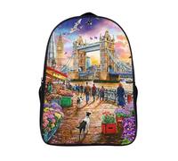 à la mode et durable 3d sac à dos 2 compartiment ville animée scolaire sacs d'école pont de londres 12 ans et plus les enfants imprimé en 3d sacs à dos-16,pour les voyages les affaires
