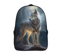 à la mode et durable petit sac a dos 2 compartiment debout cartable grande capacité loup 12 ans et plus garçons et filles sac à dos imprimé en 3d-16,pour l'école les voyages les affaires