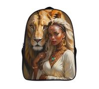 à la mode et durable sac à dos léger et décontracté lion pour adolescent cartable fille primaire 2 compartiment reine imprimé en 3d sacs à dos-16,garcon fille pour les voyages les affaires