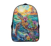 à la mode et durable sac à dos scolaire rétroéclairage pour adolescent et adulte étudiant cartable 2 compartiment tortue de mer sacs à dos imprimés en 3d-16,pour l'école les voyages les affaires