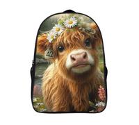 à la mode et durable sac pour ordinateur portable 2 compartiment corolle sacs d'école bétail des highlands pour adultes adolescents sac à dos 3d imprimé-16,pour les voyages les affaires