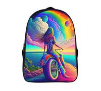 à la mode et durable voyage sac dos chevalier psychédélique pour garçon filles étudiant école sacs d'école vélo sacs à dos imprimés en 3d 2 compartiment-16,pour l'école les voyages les affaires