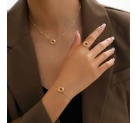 À La Mode Métallique Fil Enveloppé Trois Pièces Set De Bijoux Pour mature Lieu De Travail Style , Y Compris 1 pièce Collier Avec Pendentif , 1 pièce Pendentif Bracelet Et 1 pièce Anneau Taille UniqueA