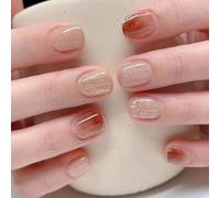 À La Mode Papillon Ongles Enveloppes 24 Pièces/boîte Portable Rose Presse Sur Faux Conseils Longue Durée Faux Courts