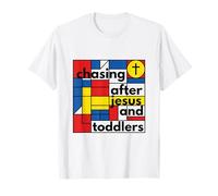 À la Poursuite de Jésus et des Tout-Petits, Art Moderne chrétien Amusant T-Shirt