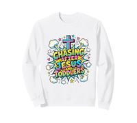À la Poursuite de Jésus et des Tout-Petits Pop Art Christian Sweatshirt