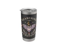 À la recherche de sérotonine chauve-souris gothique lune humour effrayant Gobelet isotherme en acier inoxydable double paroi