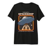 À la Recherche d'un Vaisseau Spatial Extraterrestre OVNI Graphique drôle T-Shirt Haut de Gamme