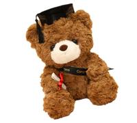 À la suite d'un ours rempli de cadeaux, ours en peluche finale de jouet câlin avec chapeau | Ours en peluche de dégradation de 9 pouces de classe 2022 définitif avec un chapeau, félicitations pour le