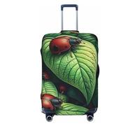 A Ladybug Full of Life On A Leaf Housse de protection élastique pour valise de voyage Motif imprimé anti-rayures, Noir , S