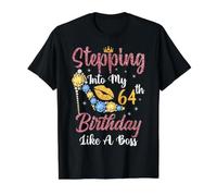À l'approche de Mon 64e Anniversaire comme Un Patron Content de Moi T-Shirt Graphique avec Valeur, Homme, Noir, XL