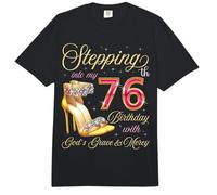 À l'approche de Mon 76e Anniversaire avec la grâce et la miséricorde de Dieu Comfort Colors Adult Heavyweight T-Shirt