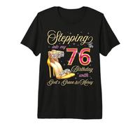 À l'approche de Mon 76e Anniversaire avec la grâce et la miséricorde de Dieu T-Shirt Haut de Gamme