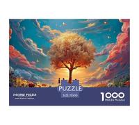 A Large Tree in The Light 1000 Pièces Carton Premium Lot de Puzzles Fantasy Trees Stimulant Et Éducatif Jeu Familial Puzzles pour Adultes Et Enfants 70x50cm/1000pcs