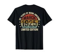 (À l'arrière) 101 Édition limitée 1925 101 Mars 101e Anniversaire T-Shirt