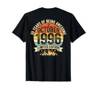 (À l'arrière) Décorations d'anniversaire Vintage 30 Ans 1996 30e T-Shirt