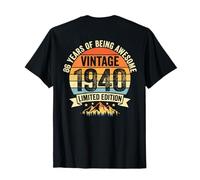(À l'arrière) Décorations d'anniversaire Vintage 86 Ans pour Homme 1940 86e T-Shirt