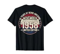 (À l'arrière) Décorations d'anniversaire Vintage pour Homme 68 Ans 1958 68 Ans T-Shirt