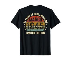 (À l'arrière) Mars Birthday Est 1945 Édition limitée 81e T-Shirt
